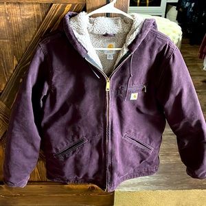 WOMEN'S LOOSE FIT WASHED SHERPA LINED JACKET